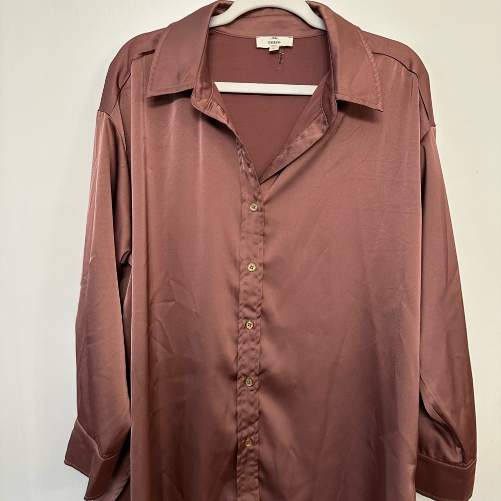 Entro Satin Women’s Shirt in Rich Mauve